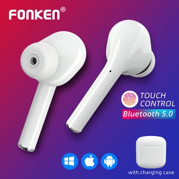 

FONKEN TWS i9X Blutooth Earphone 5.0 Ultralight Wireless Headset Touch Control Handsfree Sports Earbuds with 400mAh Charging box