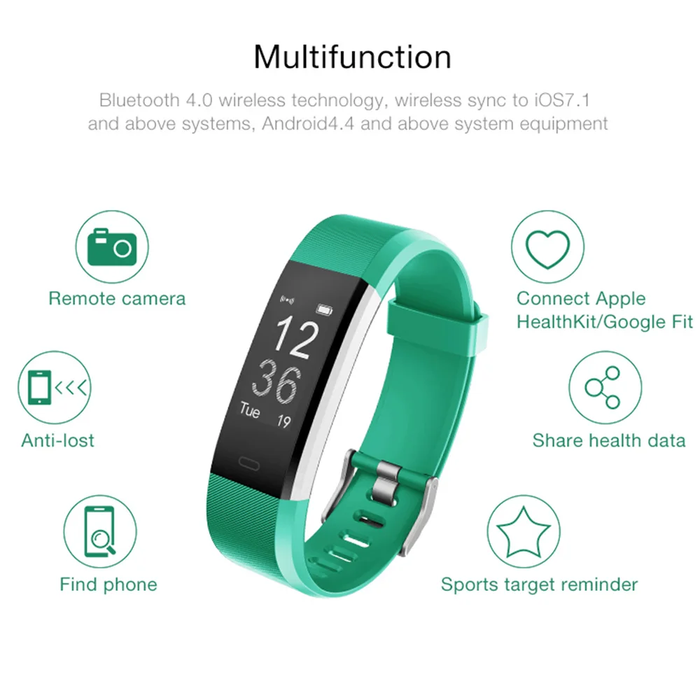 omnix id115 plus hr smart wristband