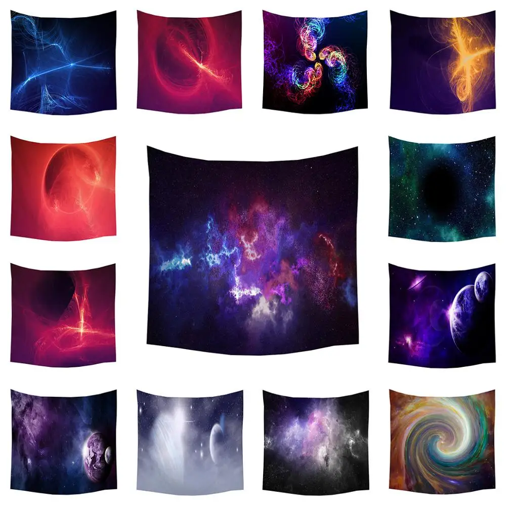 

Boniu Psychedelic Tapestry Line/Galaxy Printed Wall Hanging Colorful Art Carpet Out Space Decorative Tapestry For Living Room