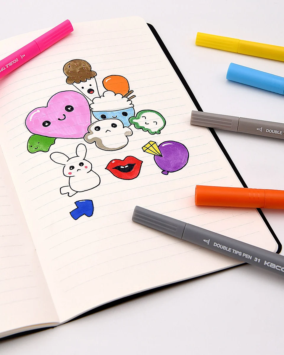 KACO 36 color double head watercolor pen set (7)
