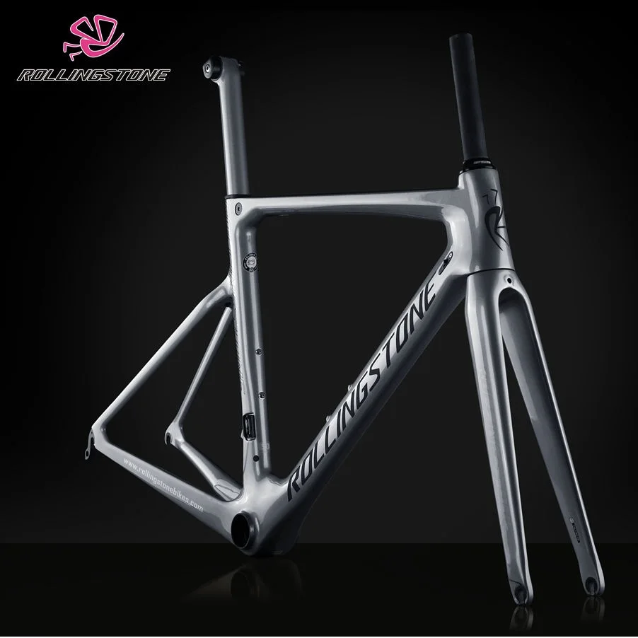 Excellent ROLLING STONE FINDER Road Carbon Frame set UCI approval Aero road frame set Chameleon Silver paint 45cm 47cm 50cm 52cm 0