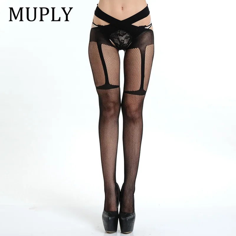 

Women Sexy Lingerie Stripe Elastic Stockings Transparent Black Fishnet Muply Sexy Erotic Lingerie Hot Open Crotch Sexy Stockings