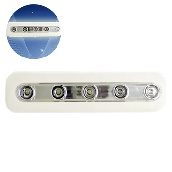 

LED Tap Lights 5 LEDs Self-Stick Wireless Wall Lamp Emergency Wardrobe Cabinet Push Touch Night Light Closet Light 18*4.5*2.5cm