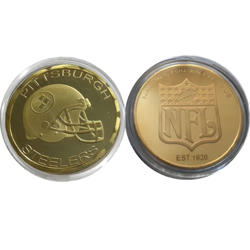 American Football Souvenir Coin 40*3mm NFL Of Pittsburgh Steelers Gold