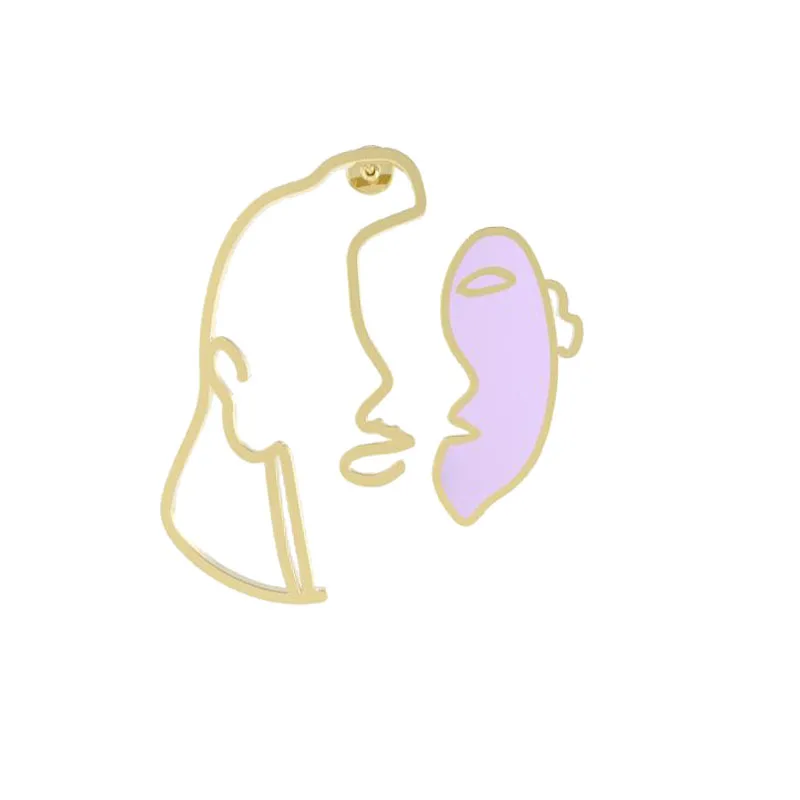 

Timlee E005 Free Shipping Temperament Drip Oil Abstract Face Contour Asymmetric Studs Earrings,Personality Jewelry wholesale