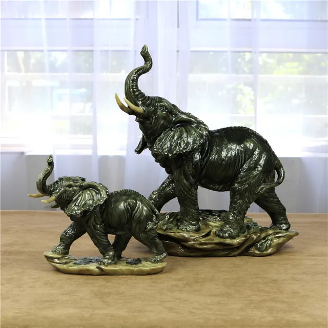 Elephant Sculpture Polyresin Mother And Baby Statue Elephant Sculpture Polyresin Mother And Baby Statue Mascot Craftworks Ornament For Birthday Gift