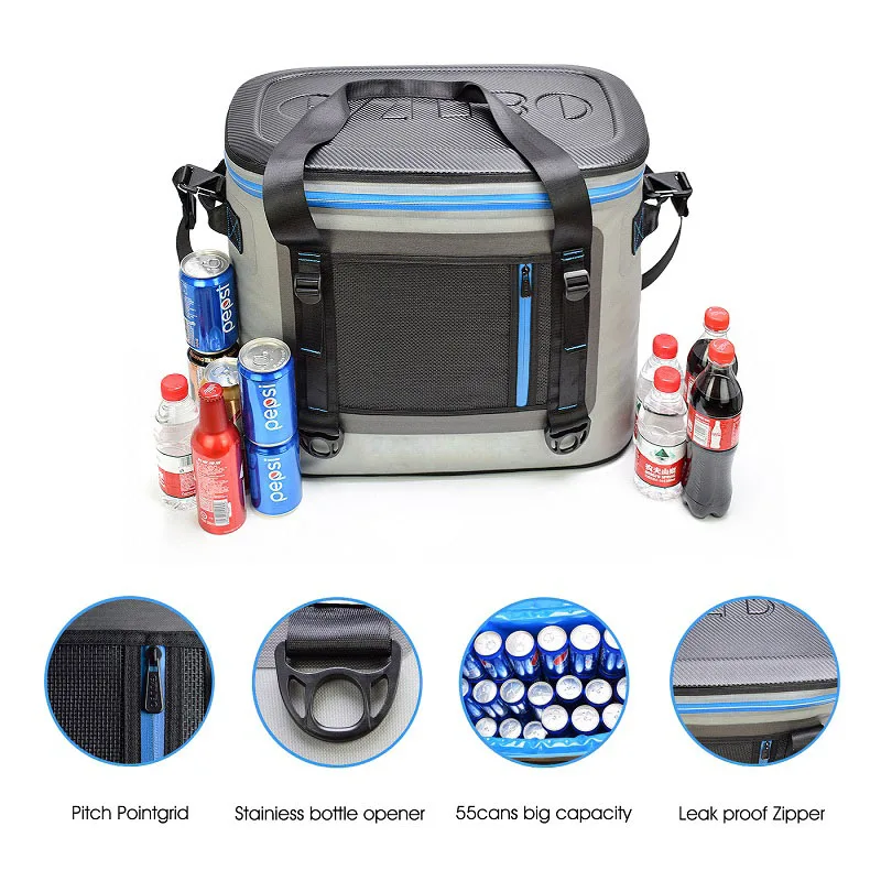 

55 Square Cans, large capacity refrigerator Waterproof TPU Food Wine Tour Bear Picnic cooler bag outdoor triping
