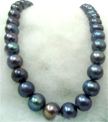 

Free Shipping >> Leopard HUGE 11-12MM TAHTIAN BLACK PEARL NECKLACE 14K 18''