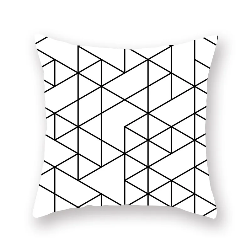 Черно-Белые Серые простые геометрические клетчатые наволочки Квадратные наволочки домашние винтажные наволочки 45*45 см для дивана сиденья