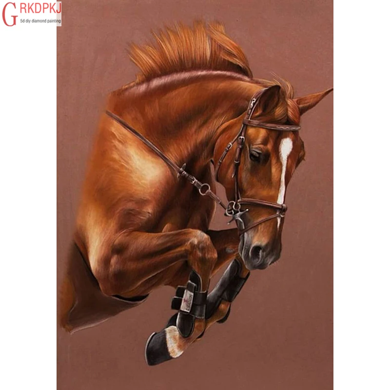 Horse Diamond Embroidery Animal Full Mosaic 3D Rhinestone Cross Stitch Head Picture Fashion Art Gift Decoration Kit | Дом и сад
