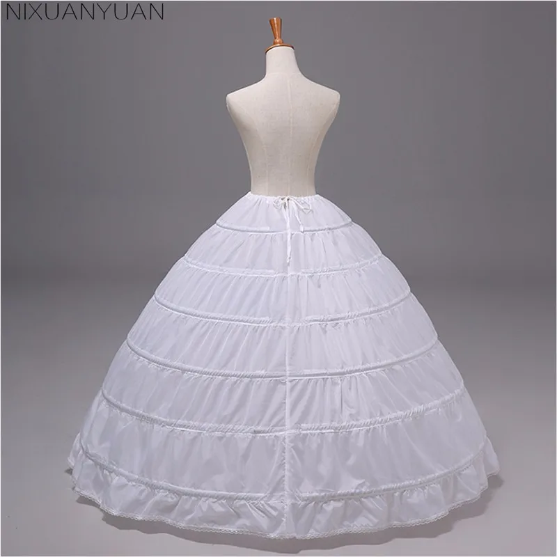 iphonepassteCK Crinoline Petticoat Underskirt 6 Hoops Skirt Ball Gown Skirt Trumpet Slip for Wedding Dress 