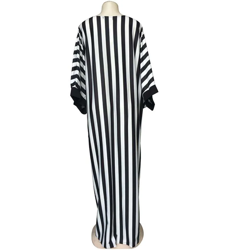 Супер бюст 132 см Новое Классическое Африканское женское платье Дашики модное растягивающееся Полосатое длинное платье с принтом свободный размер 830