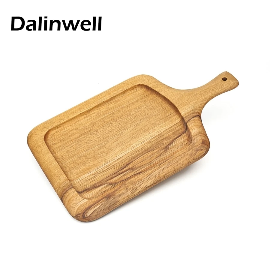 Eco friendly Dinnerware Acacia Wood Baking Sishi Bread Pizza Cutting Chopping Board Paddle Divided Serving Dish