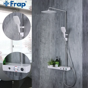 

Frap High Quality Bathroom Rainfall Shower Faucet Set Single Handle Mixer Tap With Hand Sprayer Wall Mounted Shower Set Y24007
