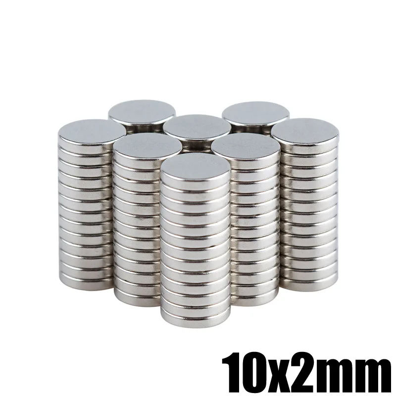 

100Pcs Neodymium Magnet 10x2mm Small Round N35 Permanent NdFeB Super Strong Powerful Magnetic Magnets Disc For Craft