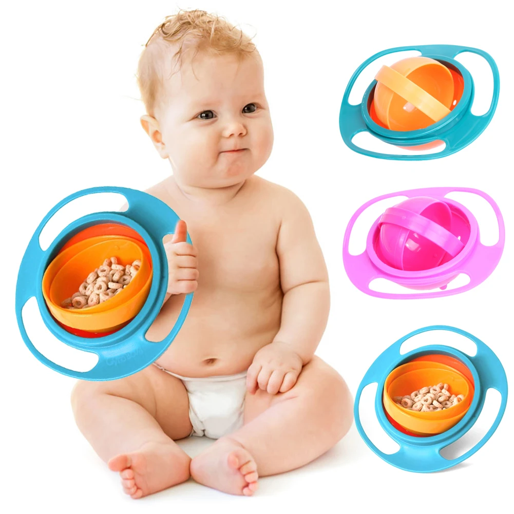 Toddler Baby Feeding Bowl 360° Rotatable Non-Spill Durable Flying Saucer Bowl UK