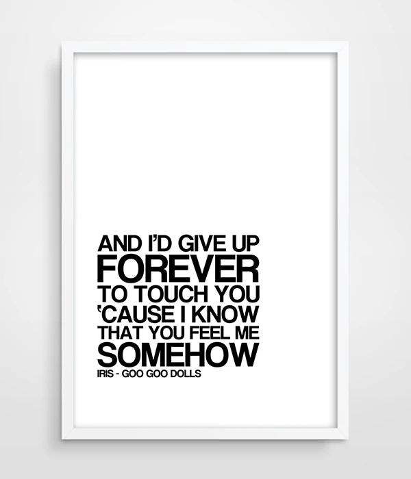 Goo Goo Dolls Iris Lyrics Unframed Print Home Kitchen Handmade Products Umoonproductions Com