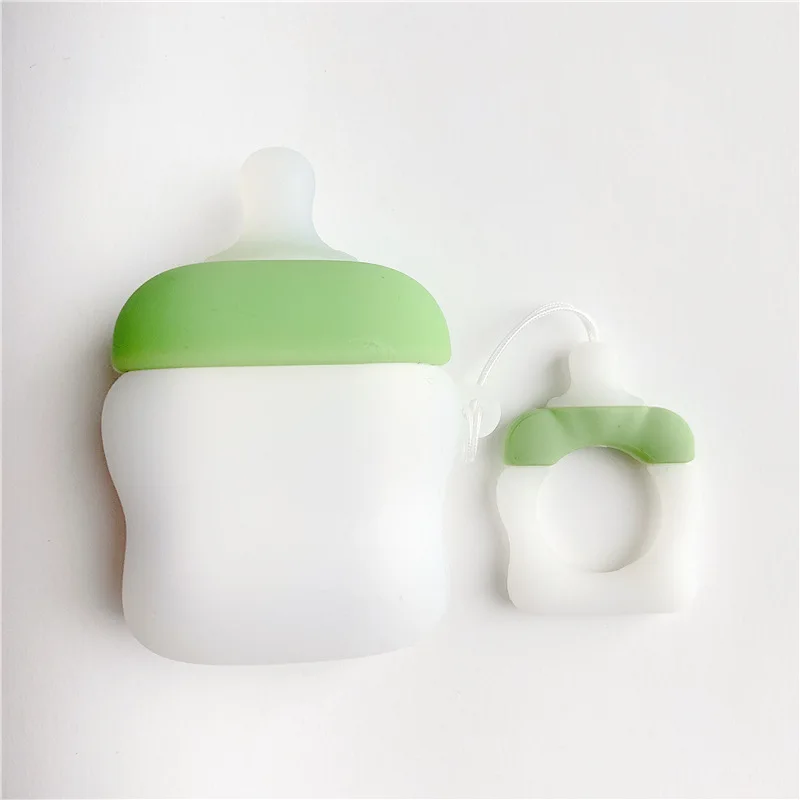 For AirPods Apple 3D Bottle Case Cute Cartoon Pattern Cover Bluetooth Earphone Cases For Air pods Accessories plug Charging Box