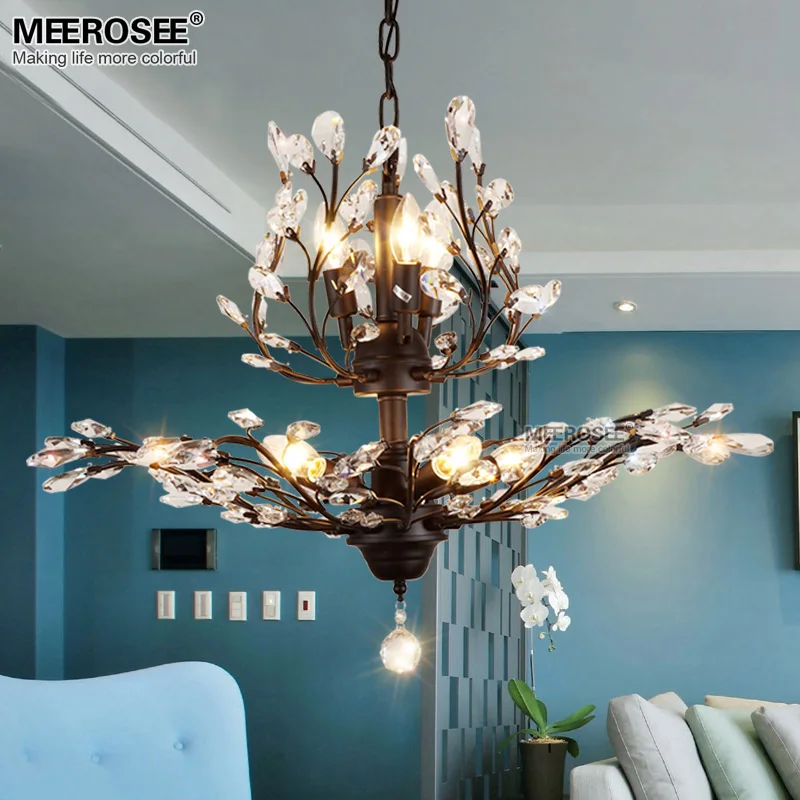 

New Arrival Crystal Chandelier Light Black Drop Light illumination Crystal Hanging Lamp for Living room Dining room Hotel Cafe