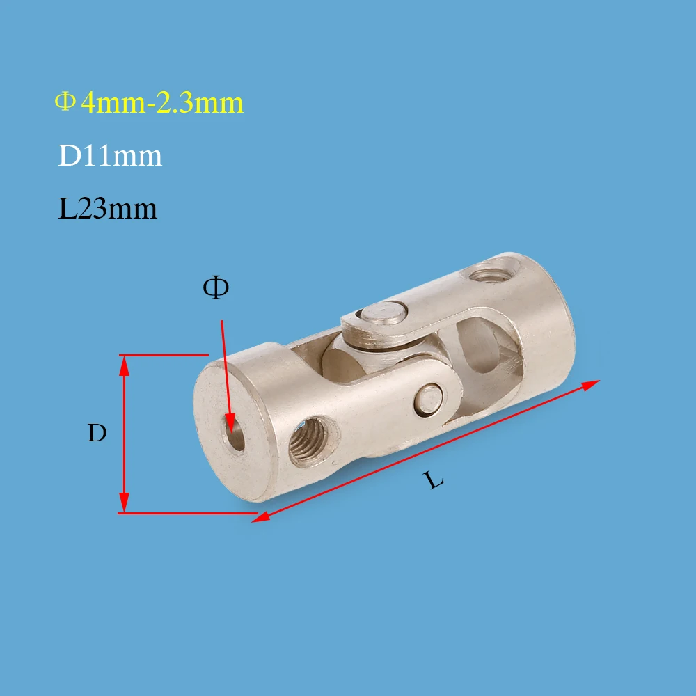 5pcs 4 to 2.3mm 5 to 5mm 4 to 3.17mm Stainless Steel Metal Universal Joint Cardan Couplings for RC Car Boat D90 SCX10 RC4WD (4)