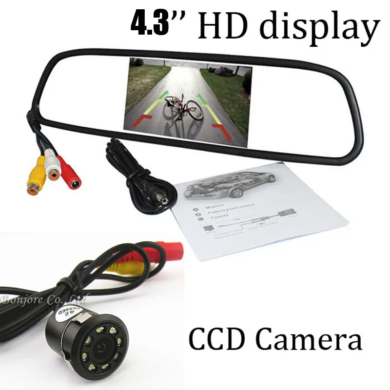 

Sale! Univeral 4.3 Inch Color TFT LCD Display Screen Car Parking Rear View Reverse Mirror Monitor With 8 LED CCD Rear Camera