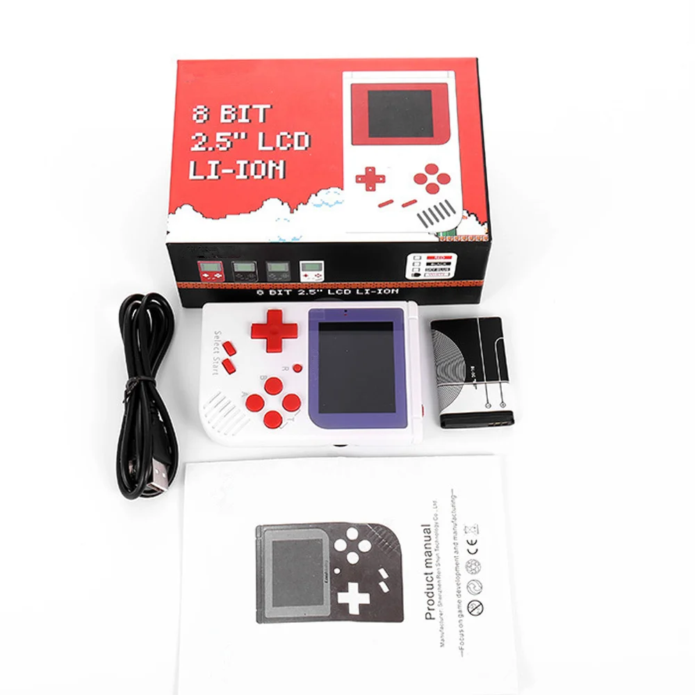 8-битный 3,0 дюймов мини портативная игровая консоль Ретро Портативный портативные игровые игроков ЖК-дисплей дети красочный игровой плеер встроенный 129 игр