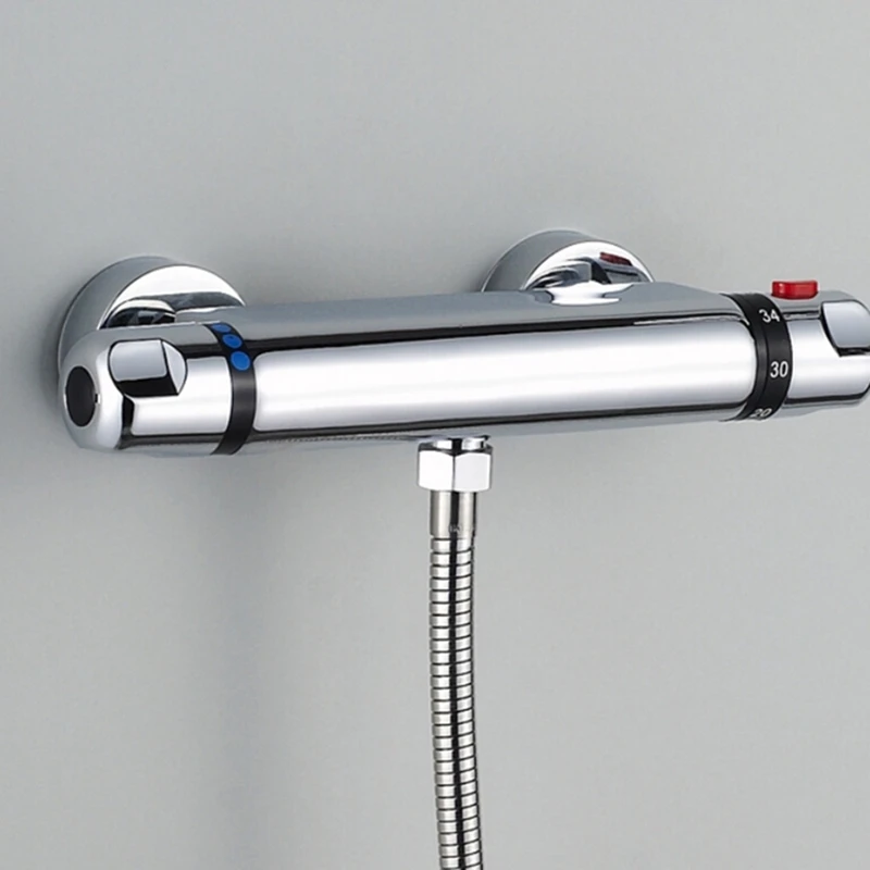 Thermostatic Mixer Valve Wall Mounted Bathroom Shower Faucet Hand