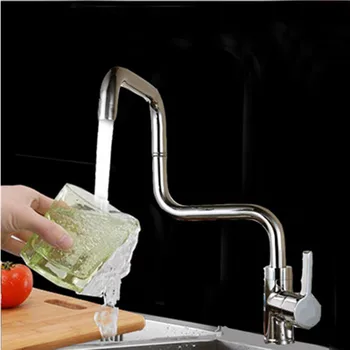 

Homedec Fashion Kitchen Sink Faucet Brass Chrome Cold And Hot Water Faucet Single Handle Water Kitchen Tap Water Saving Nozzle