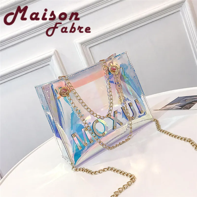 HB INS Hot Women s Fashion Laser bags Flap Bag Patent Leather Handbag Removable chain Crossbody