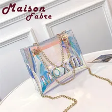 HB INS Hot Women s Fashion Laser bags Flap Bag Patent Leather Handbag Removable chain Crossbody