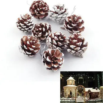 

9pcs Christmas Tree Hanging Balls Pine Cones Pinecone Xmas New Year Holiday Party Decoration Ornament For Home Parties Supplies