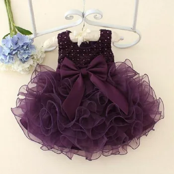 

Baby Girl Baptism Dress Toddler Girl Christening Purple Gown Infant Tulle Kid Party Dresses for Little Girl 1Year Birthday MB161