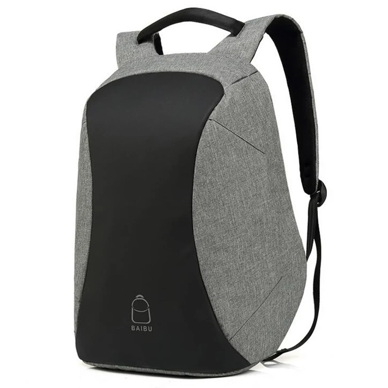 

BaiBu Men Backpack USB Charging Waterproof Anti-theft Backpack Women School Bags Fashion Big Student Designer Laptop Backpack
