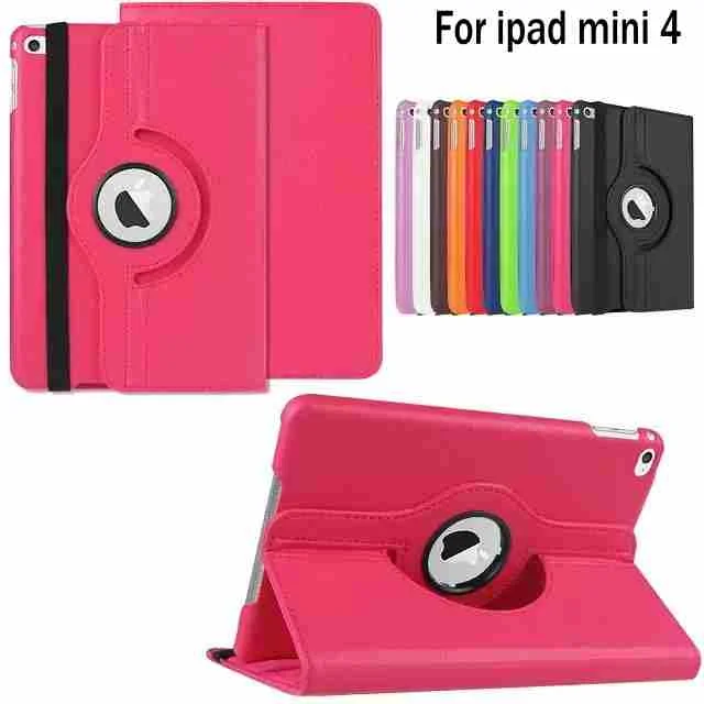 

New Fashion 360 Rotating Swivel PU Leather Stand holder Case Cover for ipad mini 4 mini4 with screen protector