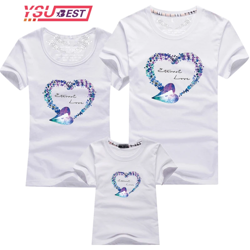 

2019 Mommy and Me Clothes Family Look Summer LOVE Ggarland Pattern Family T Shirt Father and Son Clothes Family Matching Outfits