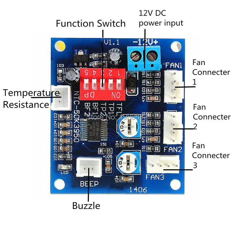 WS16 DC 12V 4A PWM PC Вентилятор процессора с контролем температуры|temperature controller|temperature