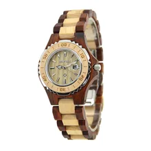 BEWELL Wood Watch Women Quartz Watch Brand Luxury Stainless Steel Bezel Wristwatch Watches Sandalwood Relogio Feminio 100BL