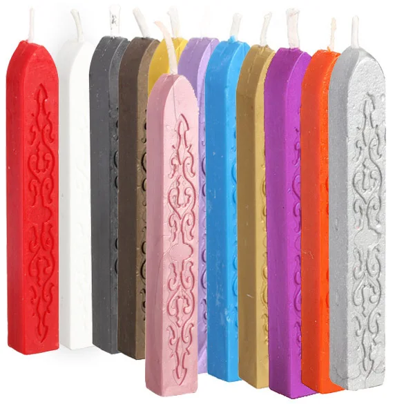 

Hot Colorful Candle Square Style Sealing Wax Stick Wax with Wick 5 in 1 Set E2shopping