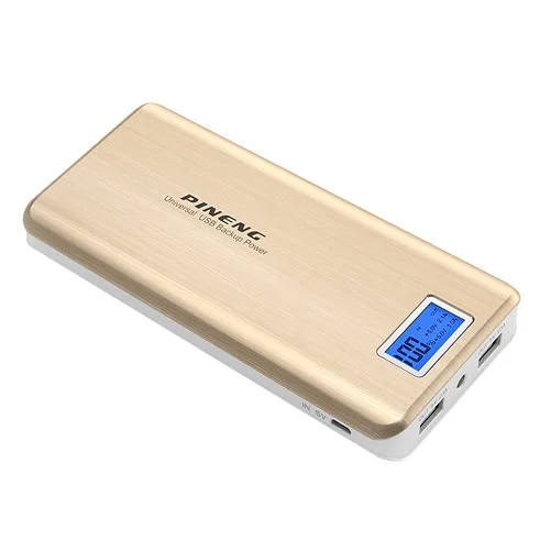 PINENG Power Bank 20000mAh LED External Battery Portable Mobile Fast Charger Dual USB Ouput Poverbank Portable Backup With Cable
