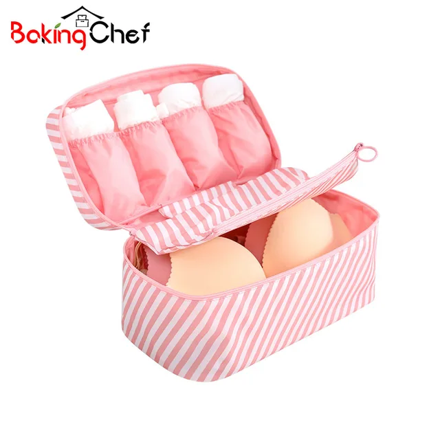 BAKINGCHEF Portable Underwear Storage Bags Women's Bra Clothing Socks Toiletry Cosmetic Bag Organizer Accessories Supplies Case