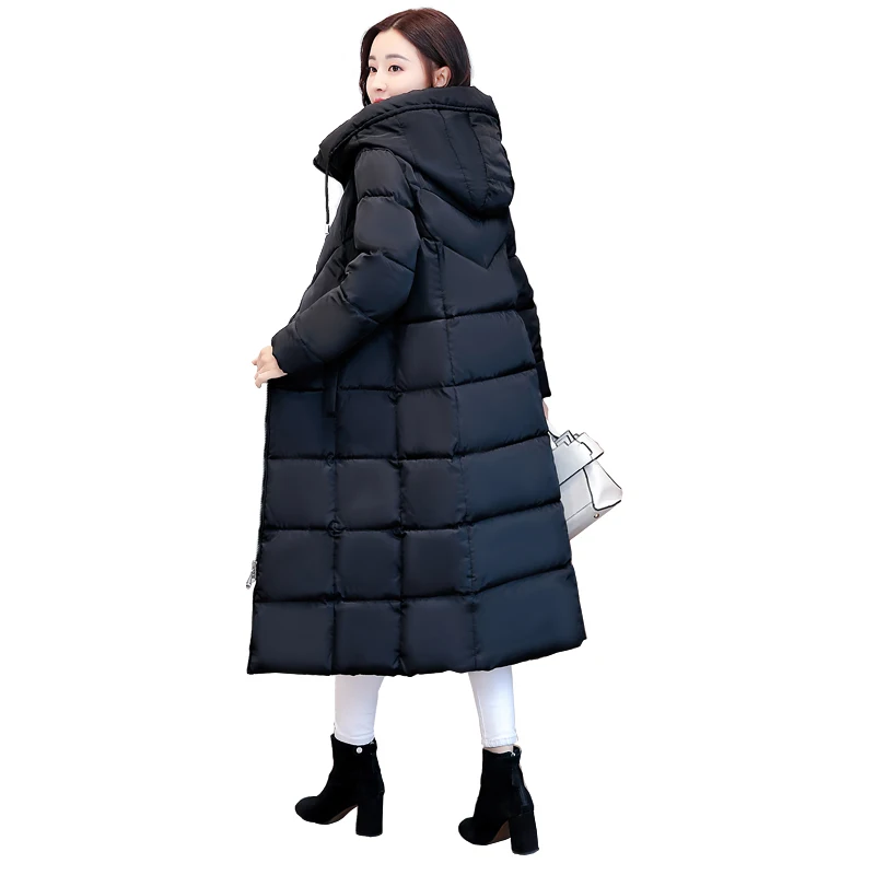 

Winter down jacket 2018 fashion cotton coat women's long cotton outwear new hooded warm thicke loose large size 3XL parkas coat