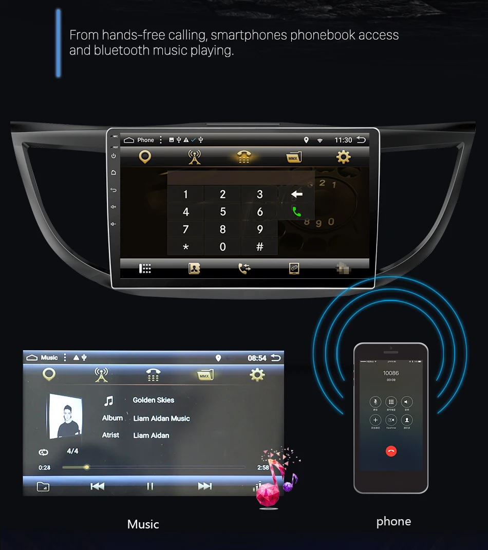 Perfect Eunavi 10.1" Android 8.1 8 core gps multimedia player For Honda CR-V CRV 2012-2016 car navigation raido video audio player 2 din 10