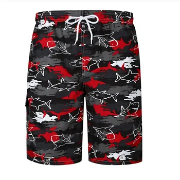 

Mens Shorts New Small Shark Print Beach Pants Casual Shorts Baggy Size Pants 2019 Streetwear Summer Fashion Men Shorts
