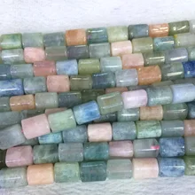 Натуральный многоцветный зеленый синий розовый морганит цилиндрические бусины колонка в виде бочки 1" 05428