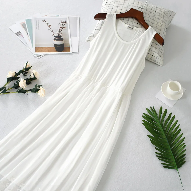 2019 new women one slips hot black white full slips lady intimates perspective lace dress