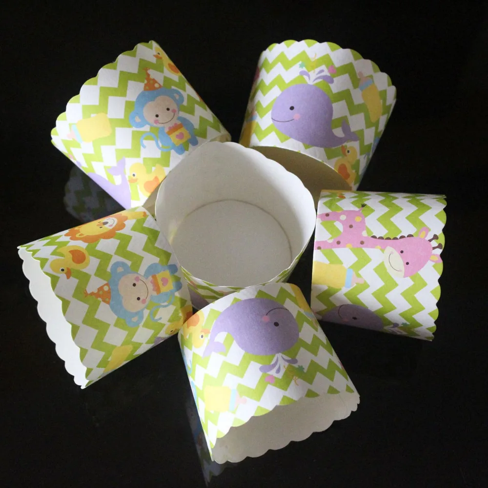 

50pcs Monkey Elephant Hello kitty Minnions Mini cupcake mold muffin paper Cake cup baking Muffin Cup party wedding decoration