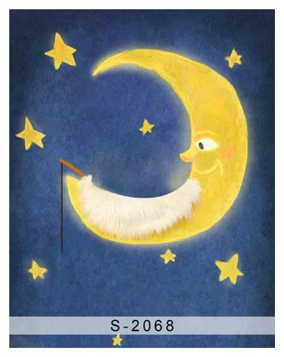 

8 ft Vinyl print cloth cartoon moon stars photography backdrops for children stage photo studio portrait background props S-2068