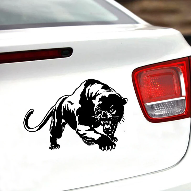 Car Sticker Fiery Wild Panther Hunting Funny Sticker On Car Stickers and Decals Rear Window Vinyl Car Styling