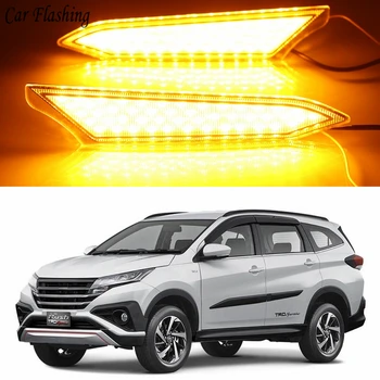 

2PCS LED For Toyota Rush 2018 2019 DRL Daytime Running Light With Yellow Turn Signal Style Relay 12V ABS Waterproof Fog Lamp