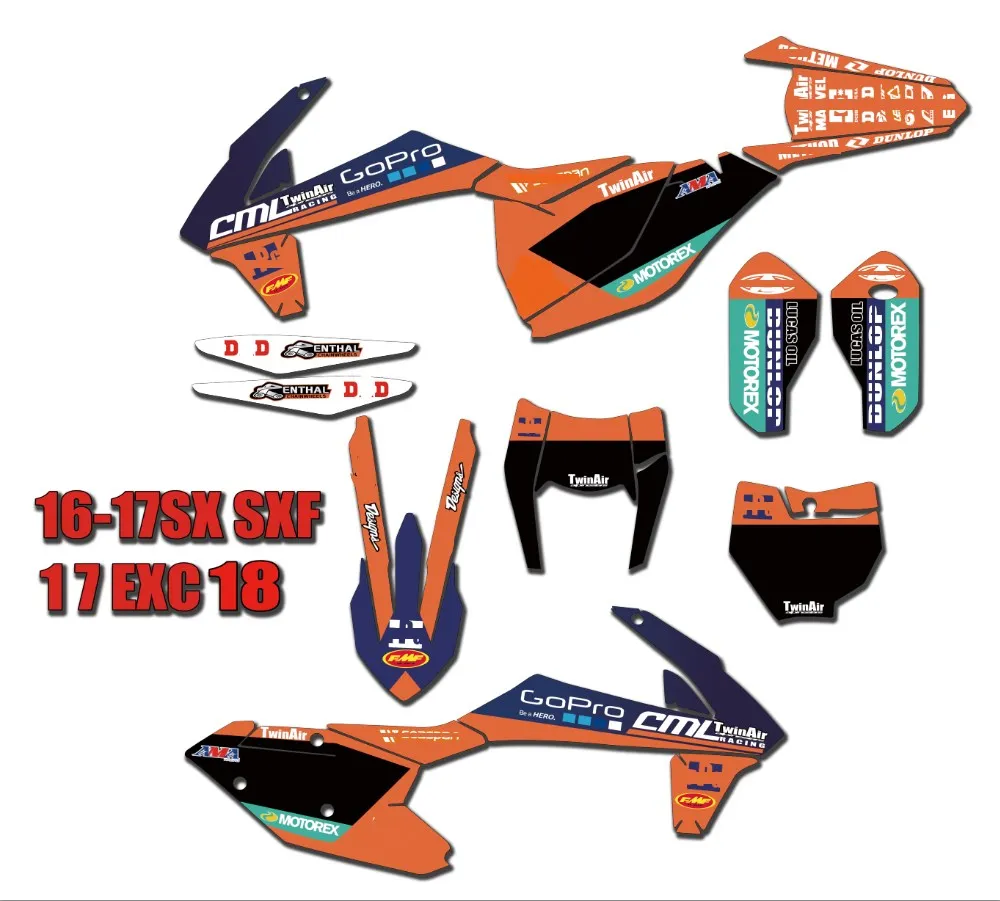 

FOR KTM EXC EXCF XCW 2017 2018 2019 Dirt PIT BIKE GRAPHICS & BACKGROUNDS DECAL STICKERS For KTM SX SXF XC XCF 2016 2017 2018